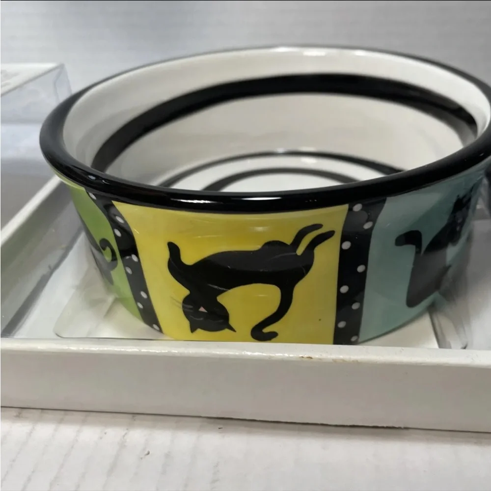 Cat Ceramic Food Water Bowl Do It Yourself Personalized New With Included Marker